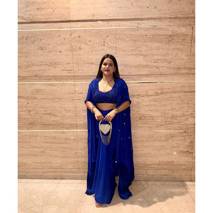 Glamique by Gungun Blue Cape with Skirt and Blouse (Set of 3)