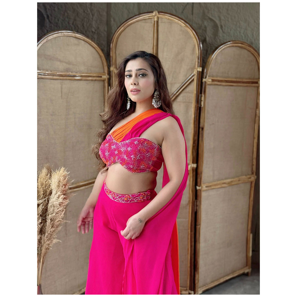 Glamique by Gungun Pink And Orange Co-Ord (Set of 2)