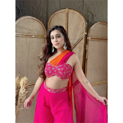 Glamique by Gungun Pink And Orange Co-Ord (Set of 2)