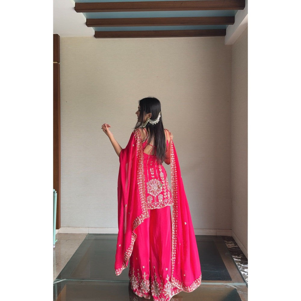 Glamique by Gungun Pink Palazzo with Kurti and Dupatta