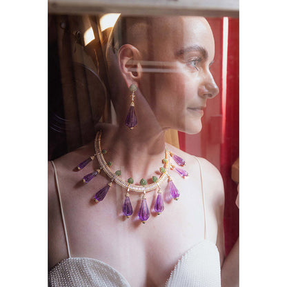 Goddess Of Glocal Purple Matinee Earring