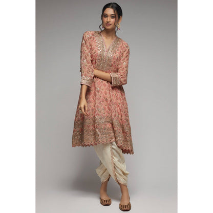 Gopi Vaid Blush Pink Nusrat Dhoti (Set of 2)