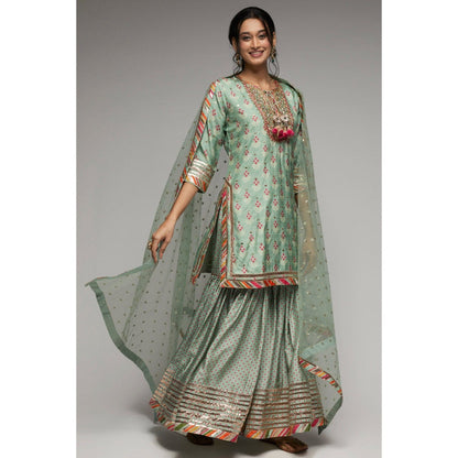 Gopi Vaid Blue Tilla Short Garara (Set of 3)