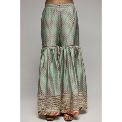 Gopi Vaid Blue Tilla Short Garara (Set of 3)