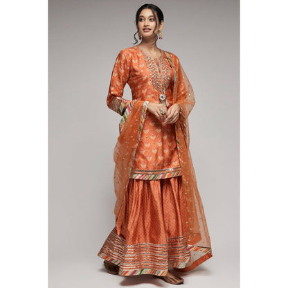 Gopi Vaid Orange Tilla Short Garara (Set of 3)