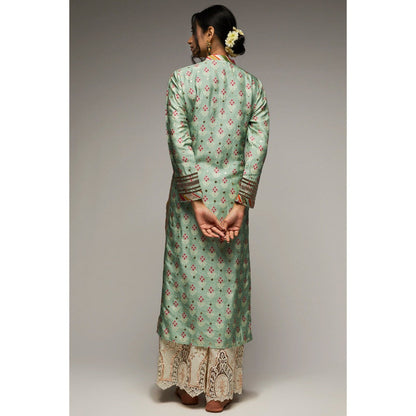 Gopi Vaid Blue Tilla V-Neck Tunic