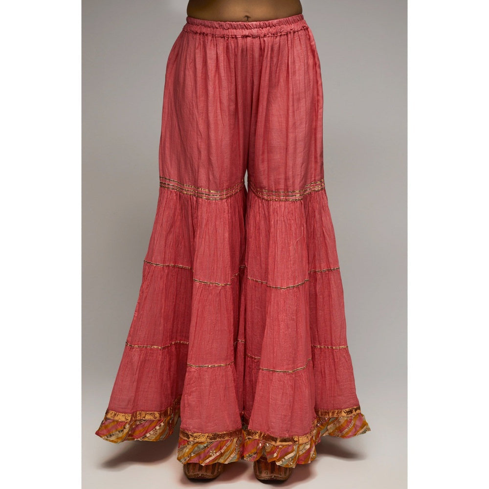 Gopi Vaid Pink Rashida Short Sharara (Set of 3)