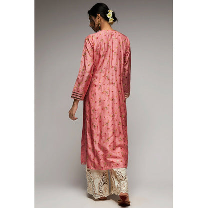 Gopi Vaid Pink Rashida Tunic Palazzo with Dupatta (Set of 3)