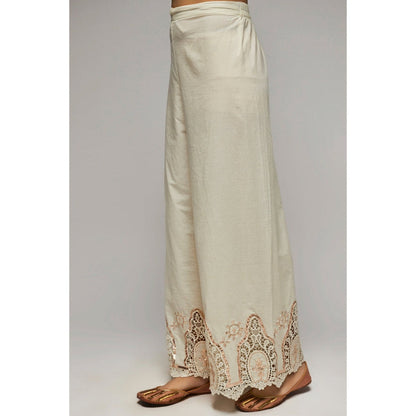 Gopi Vaid Pink Rashida Tunic Palazzo with Dupatta (Set of 3)