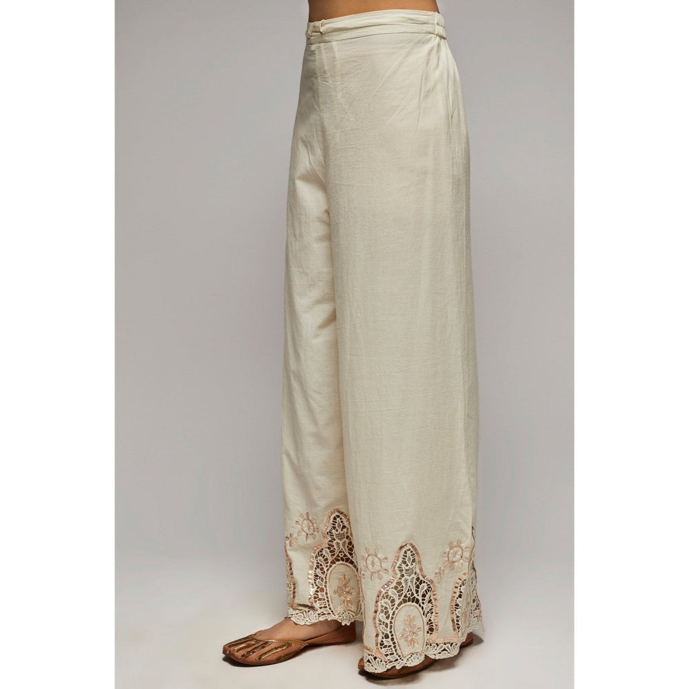 Gopi Vaid Rashida Green Tunic Palazzo (Set of 3)