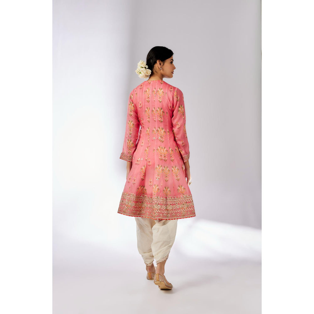 Gopi Vaid Pink Ekta Dhoti with Kurta and Dupatta (Set of 3)