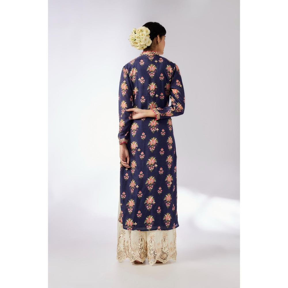 Gopi Vaid Navy Blue Gargi Kurta