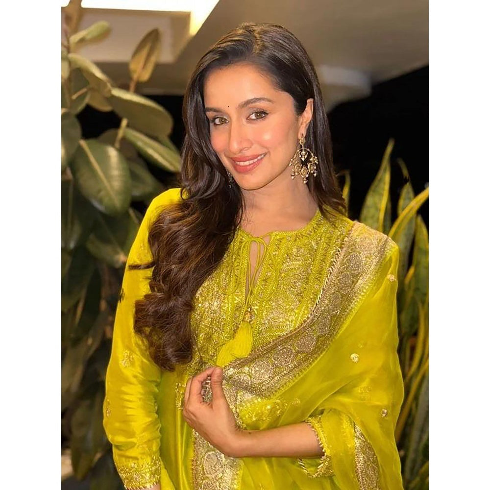 Gopi Vaid Green Rati with Jamdani Sharara with Kurta and Dupatta (Set of 3)