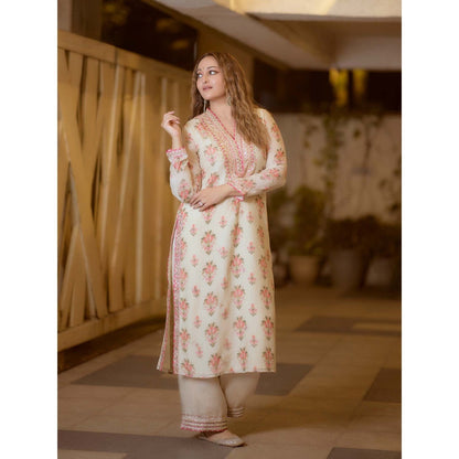 Gopi Vaid Ivory Sonakshi Sinha In Gargi Kurta with Pant (Set of 2)