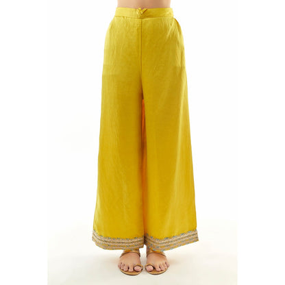 Gopi Vaid Harshika Ag Kurta with Palazzo and Dupatta - Yellow