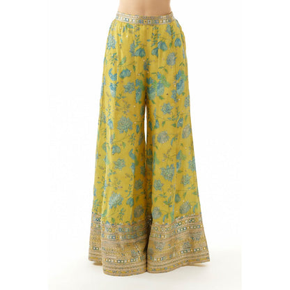 Gopi Vaid Shivani Palazzo with Blouse - Yellow