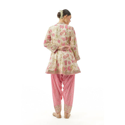 Gopi Vaid Priya Gini Ag Kurti with Salwar Pant and Dupatta - Pink
