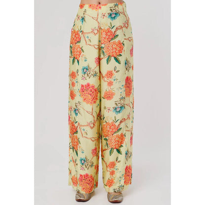 Gopi Vaid Kamli Panel pant cape set
