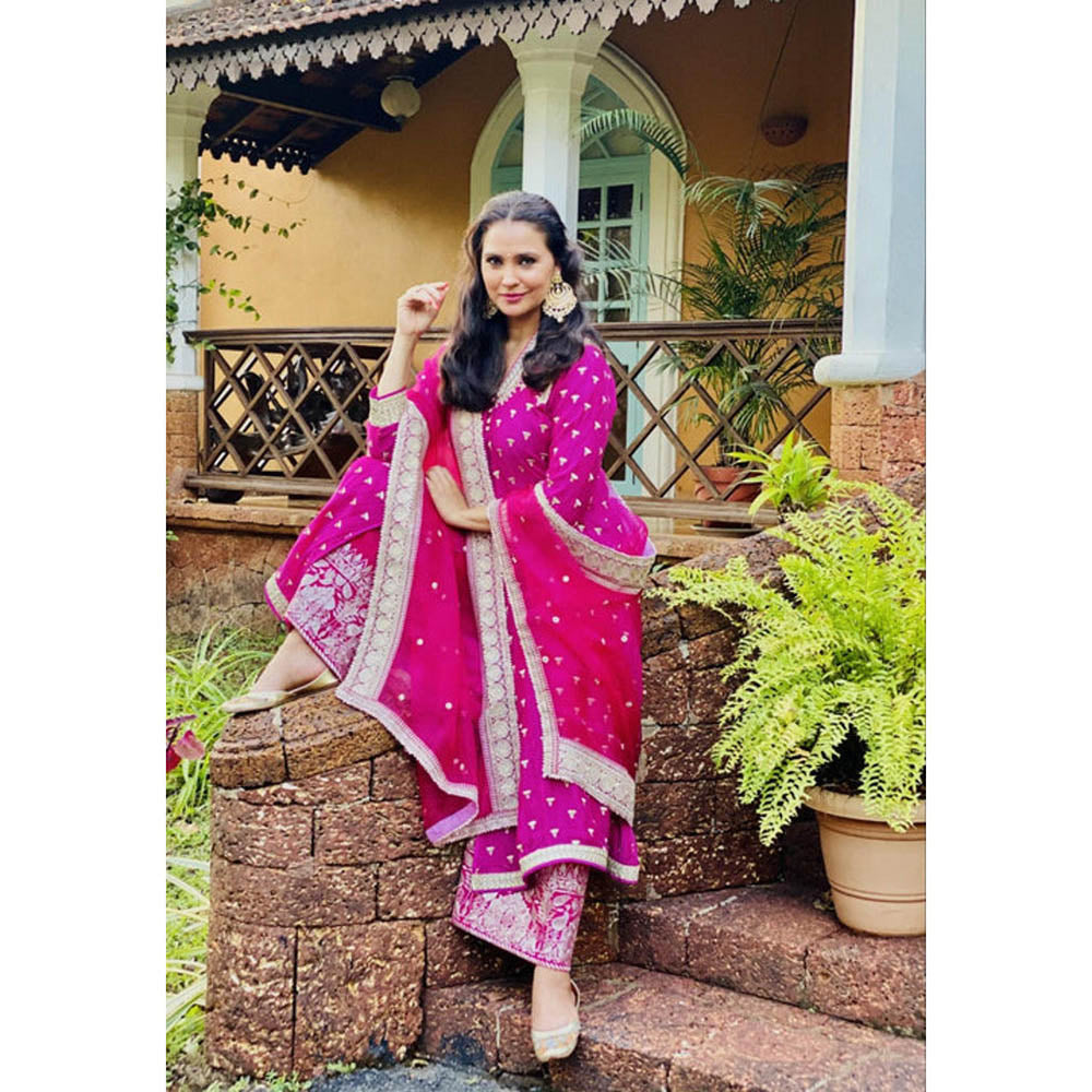 Gopi Vaid Meera Jacket Palazzo Set -Lara Dutta