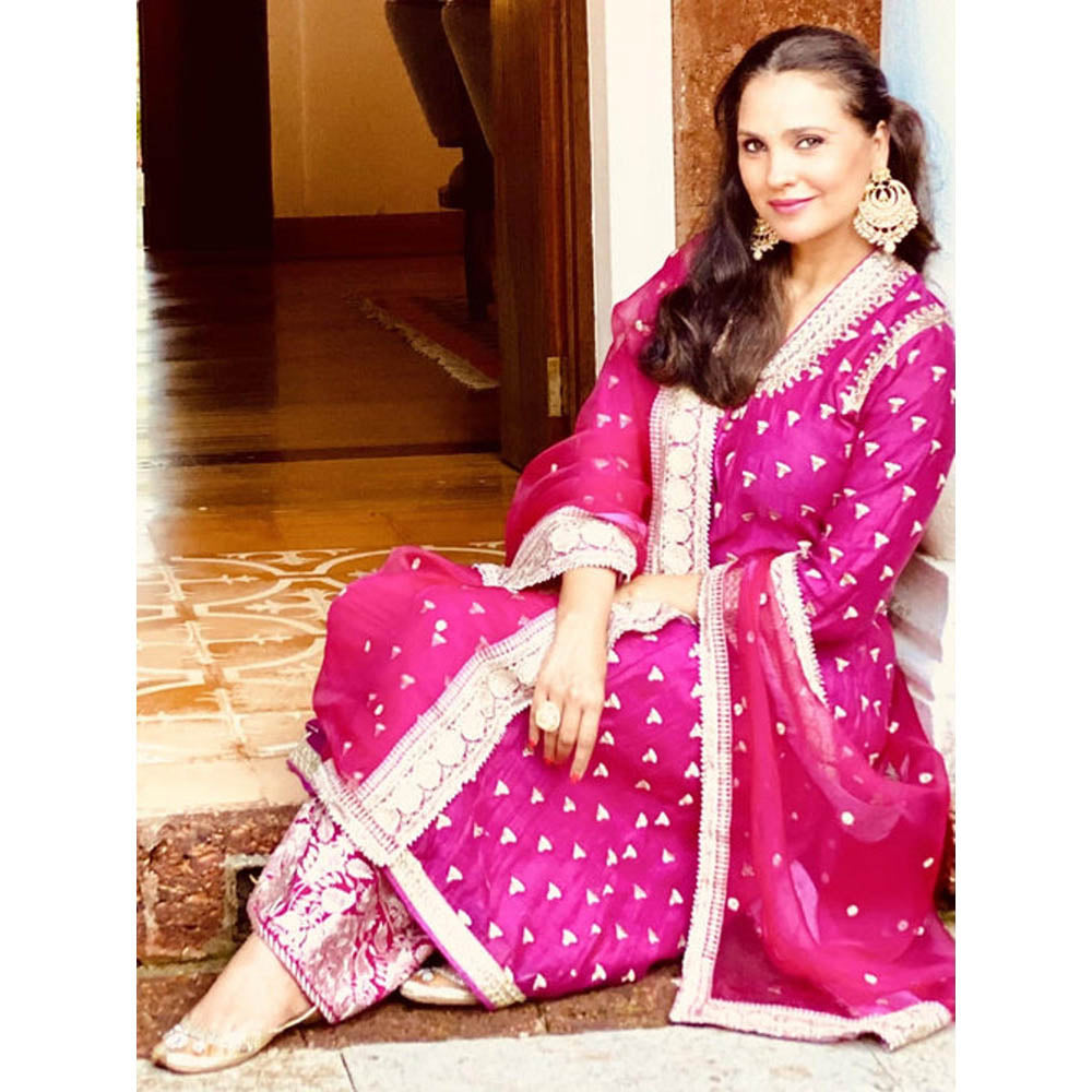 Gopi Vaid Meera Jacket Palazzo Set -Lara Dutta