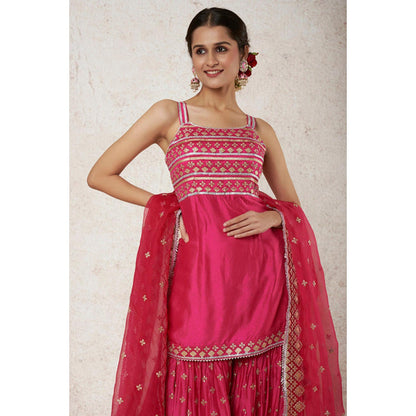 Gopi Vaid Aarva Strappy Kurta with Sharara and Dupatta