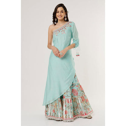 Gopi Vaid Ashana Asymmetrical plain viscous with sharara
