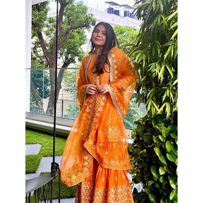 Gopi Vaid Chikki Goenka in Shiddat Sharara Set
