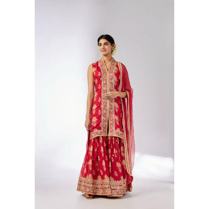Gopi Vaid Dhriti Sleeveless Sharara Set-Saachi Daga