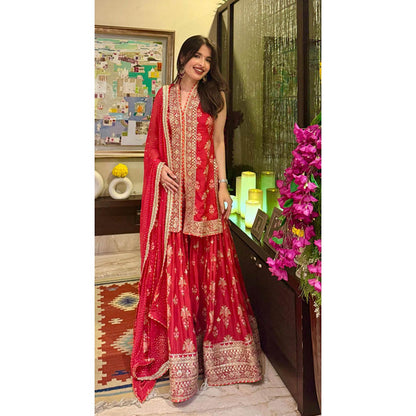 Gopi Vaid Dhriti Sleeveless Sharara Set-Saachi Daga