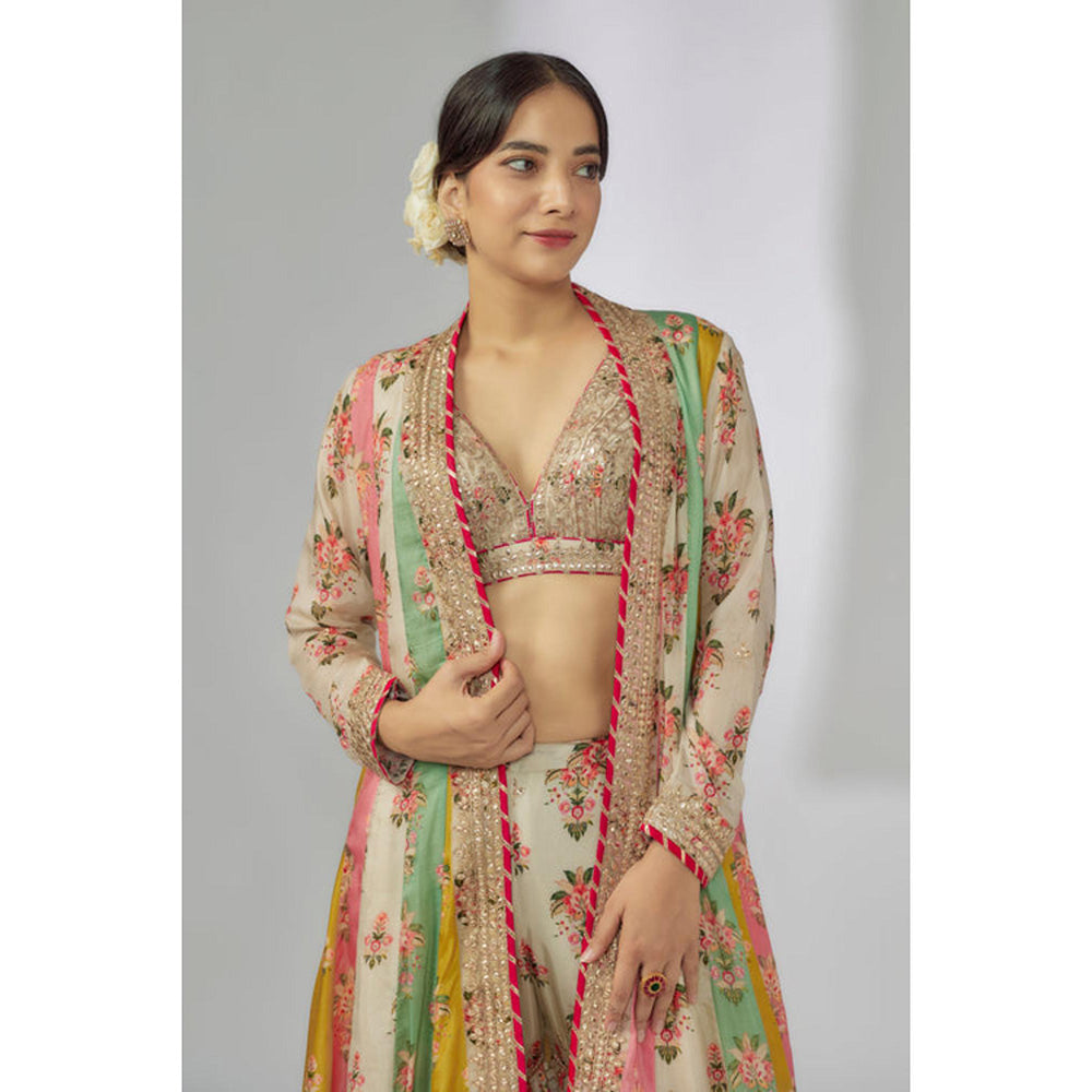 Gopi Vaid Harsha Long Jacket Sharara Set