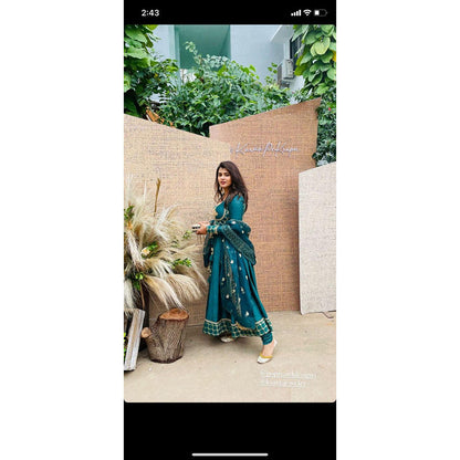Gopi Vaid Hebah Patel in Marigold Brocade AG Set