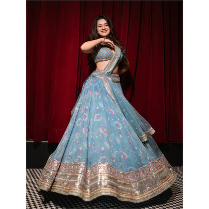 Gopi Vaid Avneet Kaur In Zil Lehenga with Blouse and Dupatta