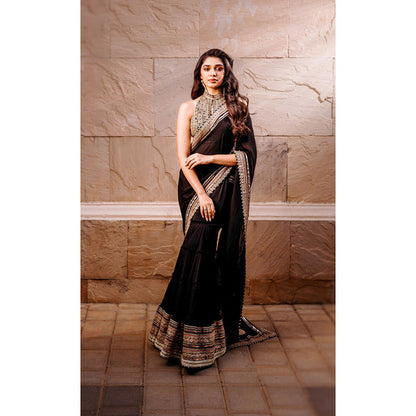 Gopi Vaid Golconda Kubbra Saree with Stitched Blouse