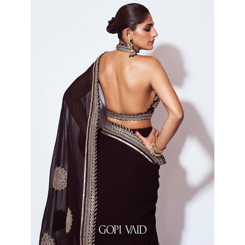 Gopi Vaid Golconda Kubbra Saree with Stitched Blouse