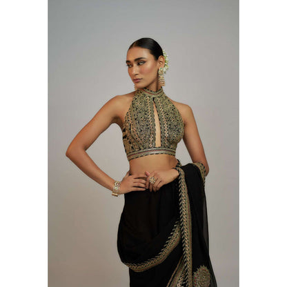 Gopi Vaid Golconda Kubbra Saree with Stitched Blouse