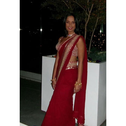 Gopi Vaid Golconda Kuban Saree with Stitched Blouse