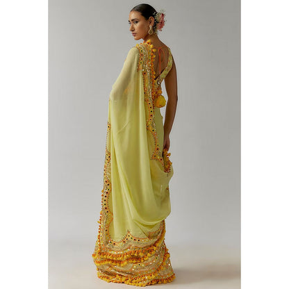Gopi Vaid Deehar Saree with Stitched Blouse