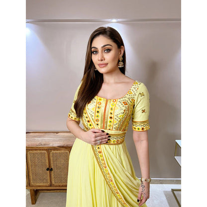 Gopi Vaid Shefali Jariwala In Saree with Stitched Blouse Gown