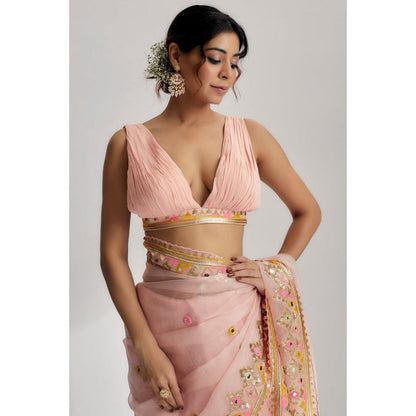 Gopi Vaid Ayana Saree with Stitched Blouse