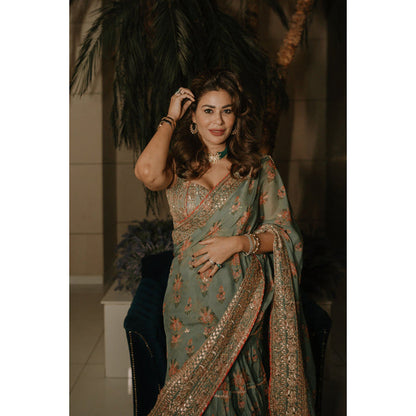 Gopi Vaid Mahira Saree with Stitched Blouse