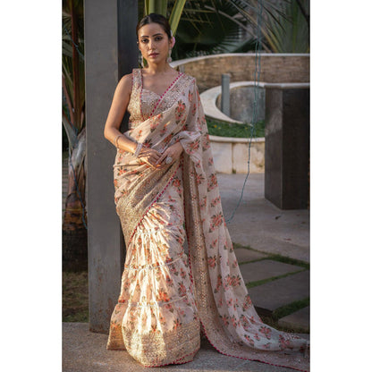 Gopi Vaid Mahira Saree with Stitched Blouse