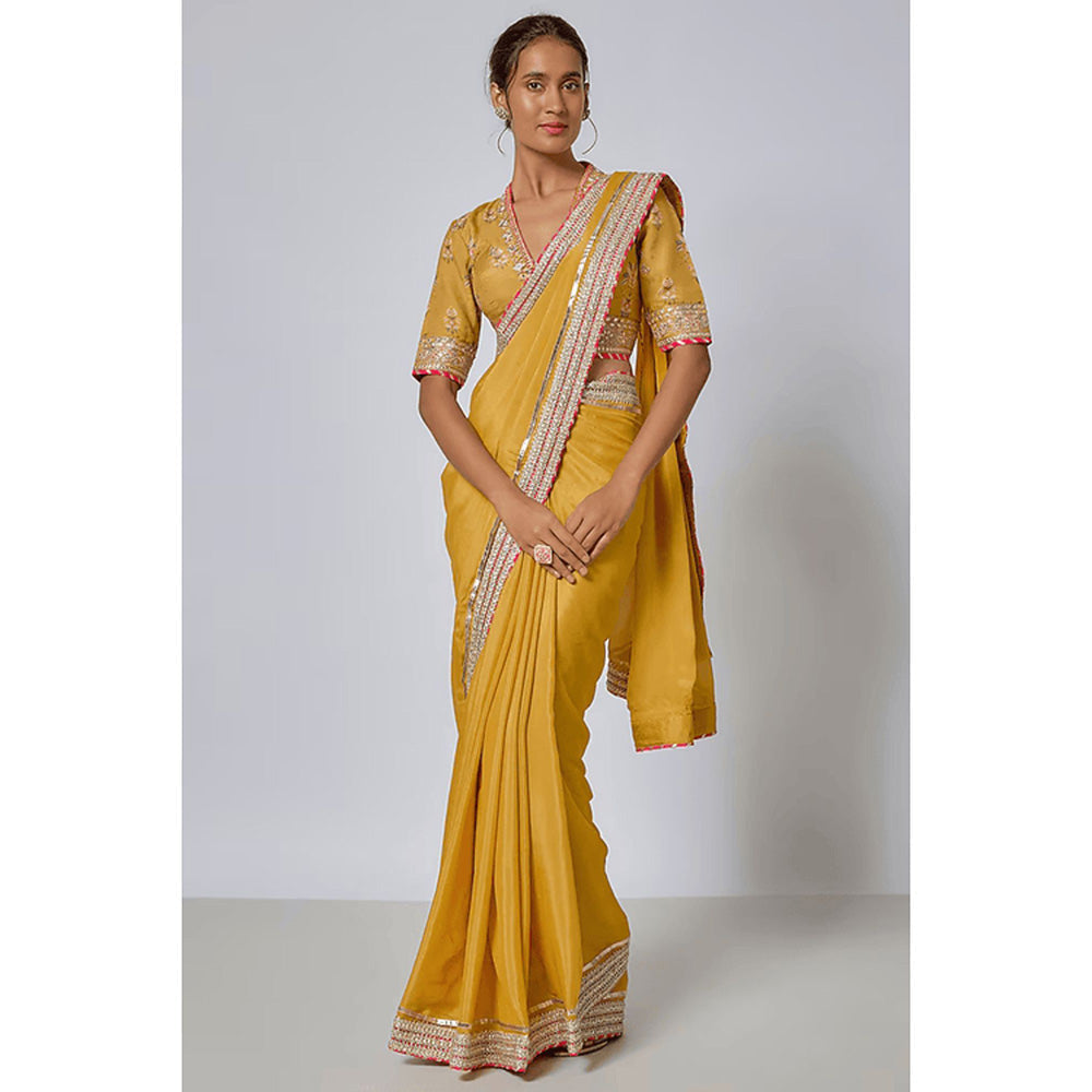 Gopi Vaid Anisha Saree with Stitched Blouse and Petticoat