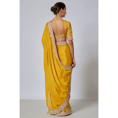 Gopi Vaid Anisha Saree with Stitched Blouse and Petticoat
