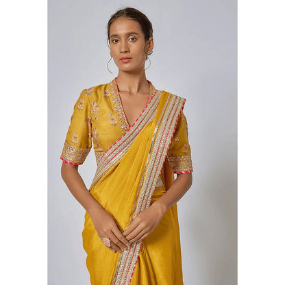 Gopi Vaid Anisha Saree with Stitched Blouse and Petticoat