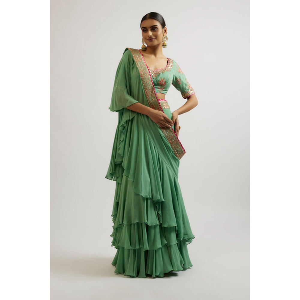 Gopi Vaid Shefali Saree with Stitched Blouse