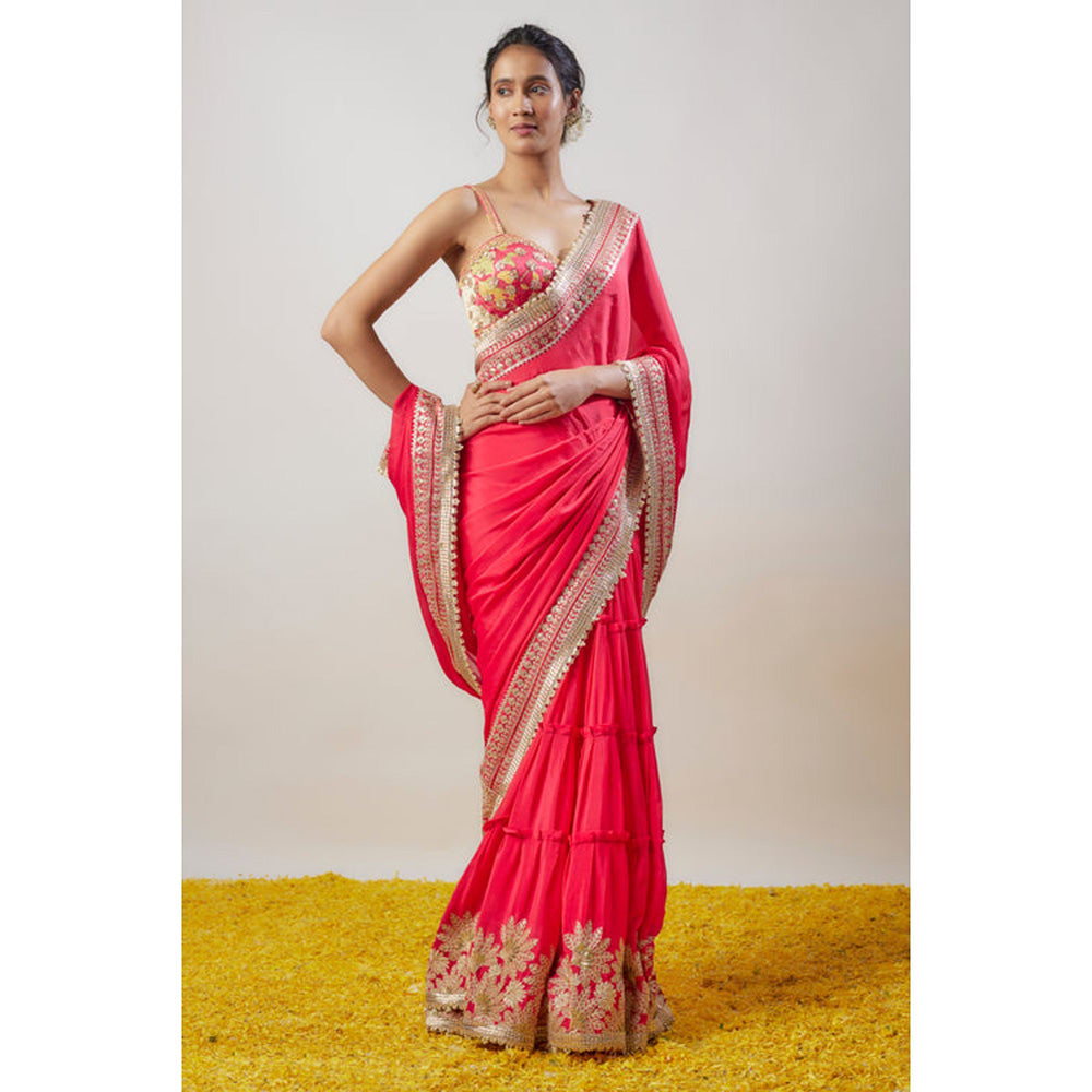 Gopi Vaid Ruhani Saree with Stitched Blouse