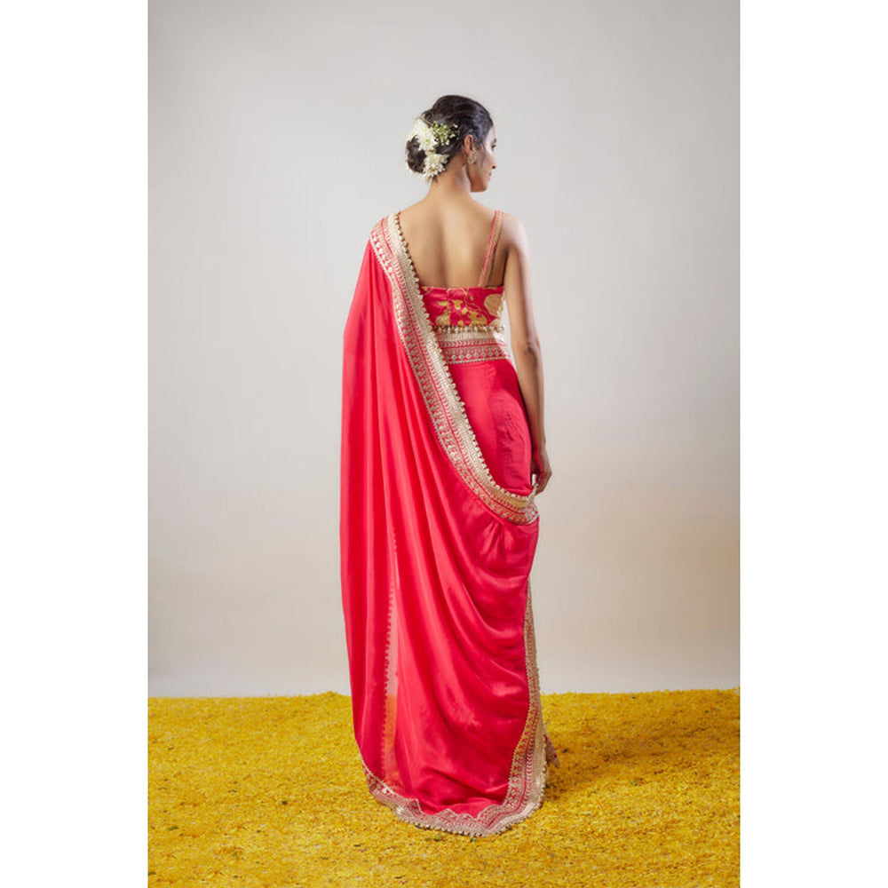 Gopi Vaid Ruhani Saree with Stitched Blouse