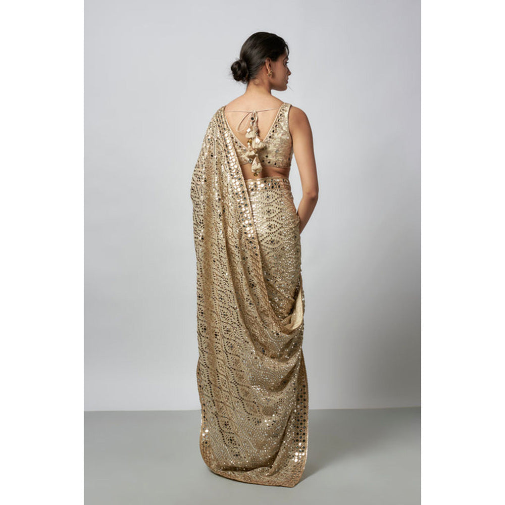 Gopi Vaid Mirai Saree with Stitched Blouse
