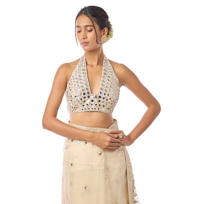 Gopi Vaid Abhinaya Saree with Stitched Blouse