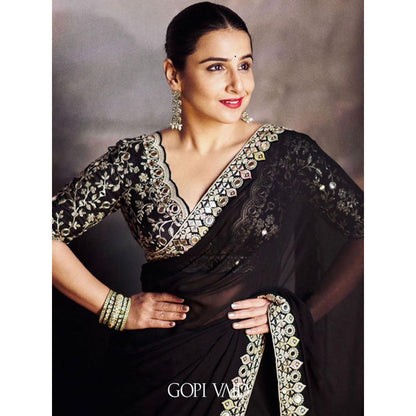Gopi Vaid Vidya Balan in Meili Saree with Stitched Blouse